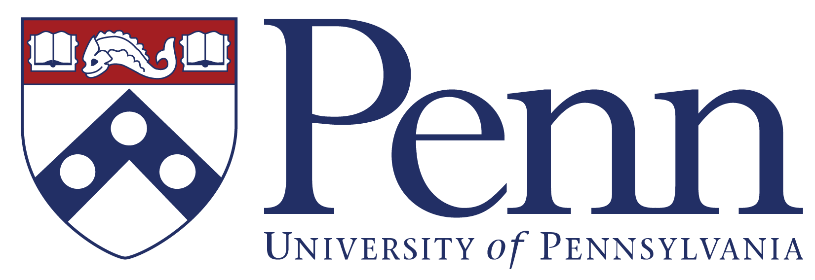 Penn logo with blue text