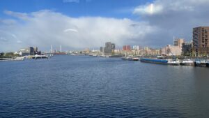 M. Brown's photo of Rotterdam, looking at the skyline over the harbor