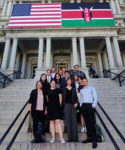 group of students on the steps of a government building in Washington, DC