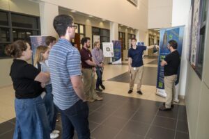 group of students on a tour of Brookhaven National Labs