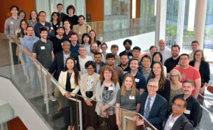 group photo on the steps of the Singh Center